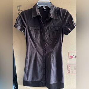 BCX size small brown button up dress
